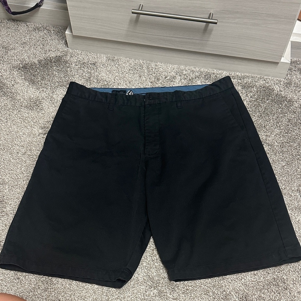 Volcom Black Men's Flat Front Shorts